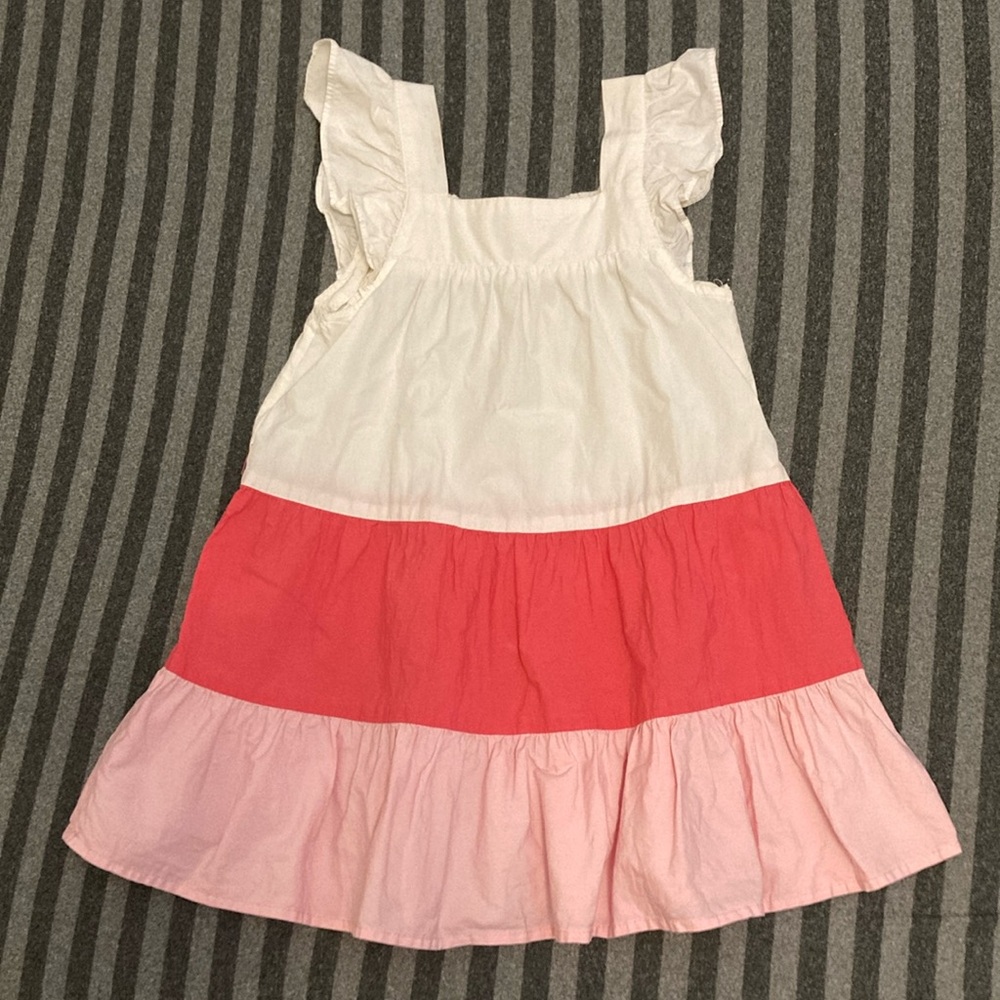 Zara Kids Tricolor Pink Cotton Dress Size 4Y - 5Y (110cm)